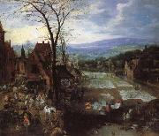 Joos de Momper A Flemish Market and Washing-Place oil painting